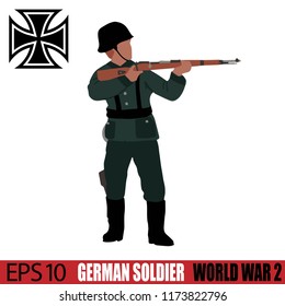 German Soldier of World War 2. Vintage 1940's. Original digital illustration.