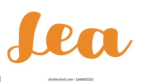 German spelling of the female name Lea. German lettering. Deutsch spelling. Calligraphy female name, isolated over white.