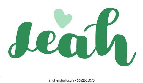 German spelling of the female name Leah. German lettering. Deutsch spelling. Calligraphy female name, isolated over white.