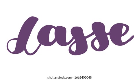 German spelling of the male name Lasse. German lettering. Deutsch spelling. Calligraphy male name, isolated over white.