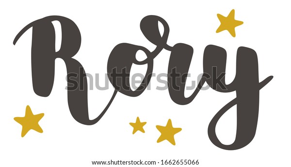 男性の名前ロリーのドイツ語のつづり ドイツ語の文字 ドイツ語のスペルチェック 白い背景に書道の男の名前 のベクター画像素材 ロイヤリティフリー
