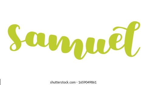 German spelling of the male name Samuel. German lettering. Deutsch spelling. Calligraphy male name, isolated over white.