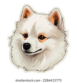 German Spitz Dog Flat Icon Isolated On White Background