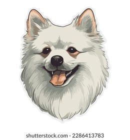 German Spitz Dog Flat Icon Isolated On White Background