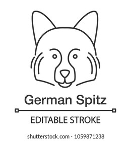 German Spitz linear icon. Thin line illustration. Hunting dog breed. Contour symbol. Vector isolated outline drawing. Editable stroke