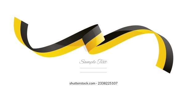 German state Baden Württemberg flag ribbon vector illustration. Baden Württemberg flag ribbon on abstract isolated on white color background