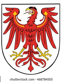 German state of Brandenburg coat of arms, vector isolated on white background.