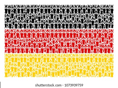 German State Flag collage combined of candle icons. Vector candle elements are united into conceptual Germany flag composition.