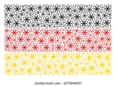 German State Flag concept made of atom icons. Vector atom icons are organized into conceptual Germany flag collage.
