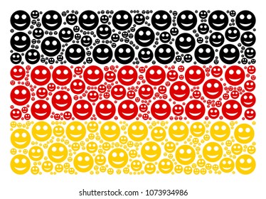 German State Flag mosaic designed of smile design elements. Vector smile elements are combined into mosaic Germany flag composition.