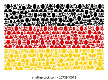 German State Flag mosaic organized of businessman design elements. Vector businessman design elements are combined into mosaic Germany flag illustration.
