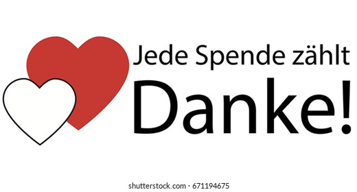 German sticker - Every donation counts. Thank you!