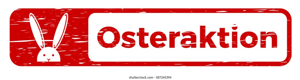 German Sticker Osteraktion "Easter sale campaign" button banner grunge with easter bunny