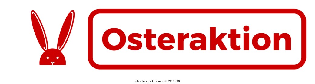 German Sticker Osteraktion "Easter sale campaign" button banner clean with easter bunny