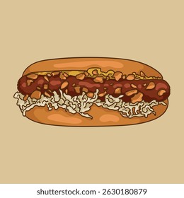 German Style Currywurst Hot Dog