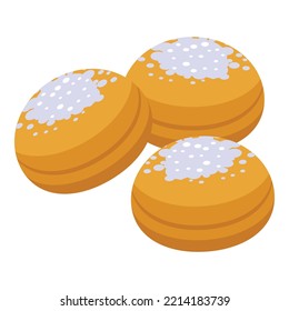 German sweet bakery icon isometric vector. Food dish. Dinner meat