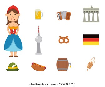 German symbol vector set