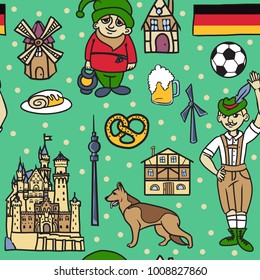 german symbols seamless pattern 