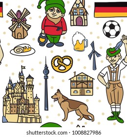 german symbols seamless pattern 