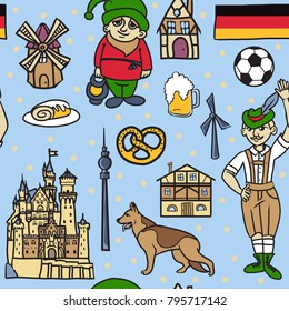 german symbols seamless pattern 