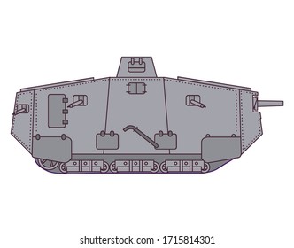 Tanque alemán de la Primera Guerra Mundial.