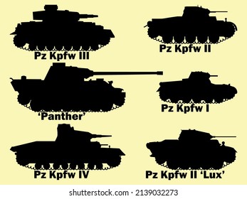 German Tanks WW2. Tank Pz.Kpfw I, II, II 