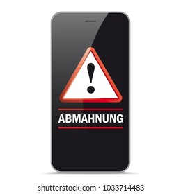 German text Abmahnung, translate Warning Letter. Eps 10 vector file. 