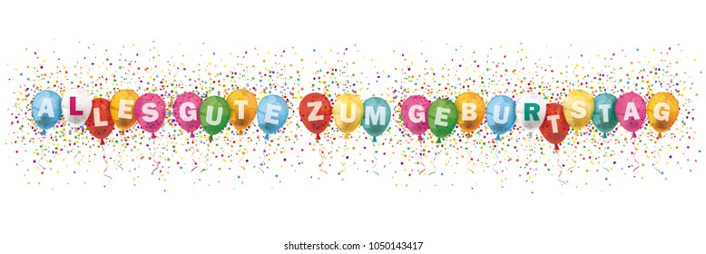 German text Alles Gute Zum Geburtstag, translate Happy Birthday. Eps 10 vector file.