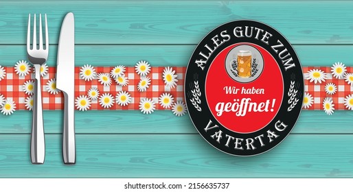 German text Alles Gute zum Vatertag, translate Happy Fathers Day. Eps 10 vector file.