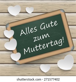 German text "Alles Gute zum Muttertag", translate "Happy Mother's Day". Eps 10 vector file.