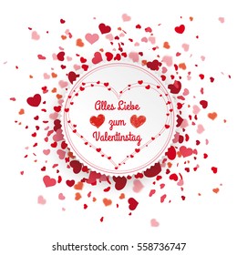 German text "Alles Gute zum Valentinstag", translate "Happy Valentine's Day". Eps 10 vector file.