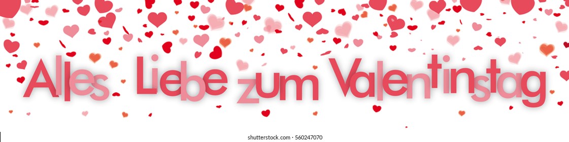 German text "Alles Gute zum Valentinstag", translate "Happy Valentine's Day". Eps 10 vector file.