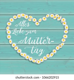 German text Alles Liebe zum Muttertag, translate Happy Mothers Day.  Eps 10 vector file.