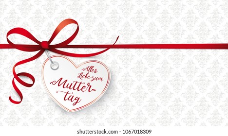 German text Alles Liebe zum Muttertag, translate Happy Mothers Day.  Eps 10 vector file.