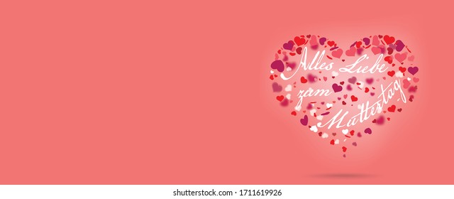 German text Alles Liebe zum Muttertag, translate Happy Mothers Day. Eps 10 vector file.