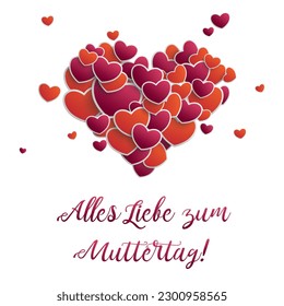 German text Alles Liebe zum Muttertag, translate Happy Mothers Day. Eps 10 vector file.