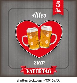 German text "Alles Liebe zum Vatertag", translate "Happy Father's Day". Eps 10 vector file.