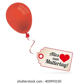 German text " Alles Liebe zum Muttertag", translate "Happy Mother's Day". Eps 10 vector file.