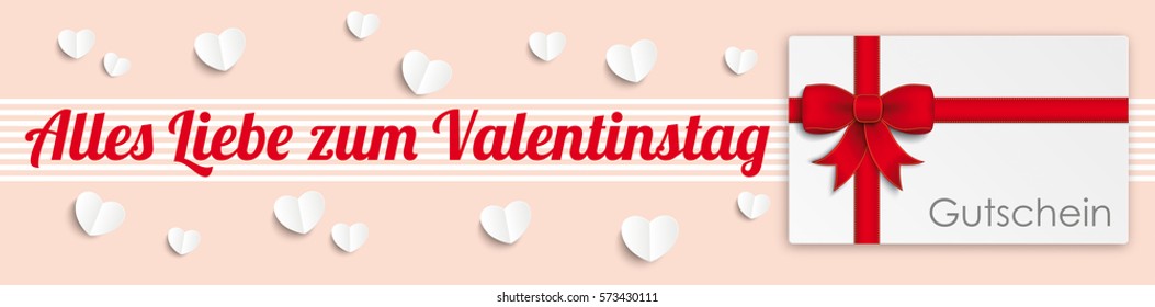 German text Alles Liebe zum Valentinstag, translate Happy Valentines Day. Eps 10 vector file.