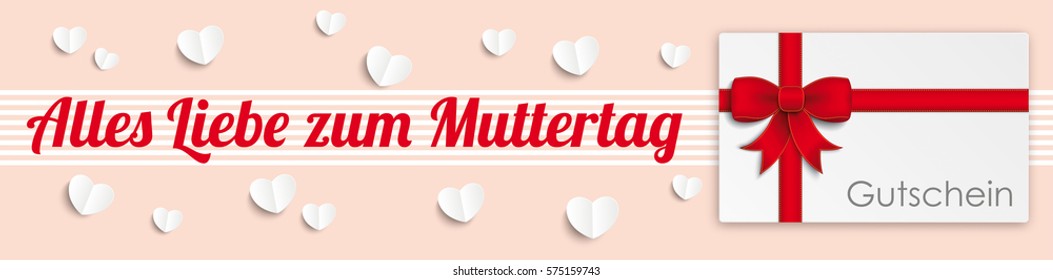 German text Alles Liebe zum Muttertag, translate Happy Mothers Day. Eps 10 vector file.