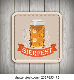 Texto alemán Bierfest, traducir Festival de Cervezas. Archivo vectorial Eps 10.