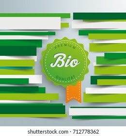 German text Bio Qualitaet, Bio Quality. Eps 10 vector file.