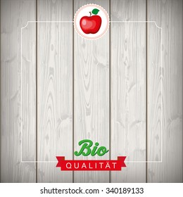 German text "Bio Qualitaet", translate "Bio Quality". Eps 10 vector file.