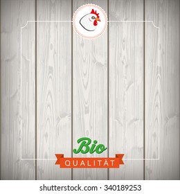 German text "Bio Qualitaet", translate "Bio Quality". Eps 10 vector file.