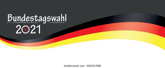 German Text Bundestagswahl 2021, translate parliamentary elections for the Bundestag 2021.  Eps 10 vector file.