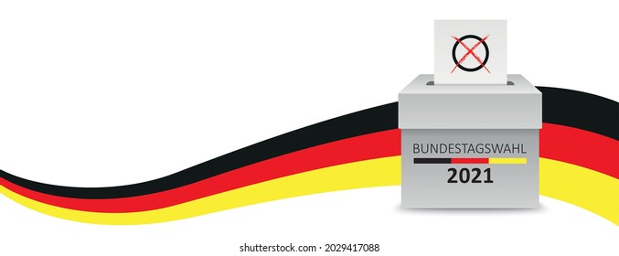 Texto alemán Bundestagswahl 2021, traducir elecciones parlamentarias para el Bundestag 2021.  Archivo vectorial Eps 10.