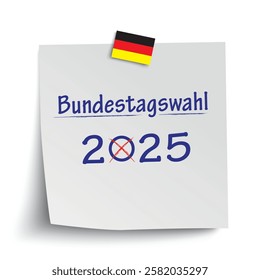 German Text Bundestagswahl 2021, translate parliamentary elections for the Bundestag 2021.  Eps 10 vector file.