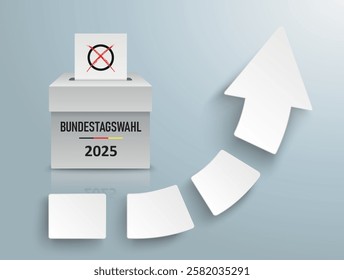 German Text Bundestagswahl 2025, translate parliamentary elections for the Bundestag 2025.  Eps 10 vector file.