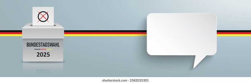 German Text Bundestagswahl 2025, translate parliamentary elections for the Bundestag 2025.  Eps 10 vector file.