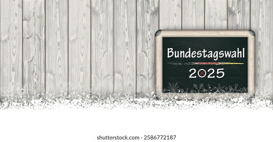 German Text Bundestagswahl 2025, translate parliamentary elections for the Bundestag 2025.  Eps 10 vector file.